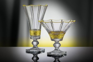 Vase and deep bowl decorated with gold