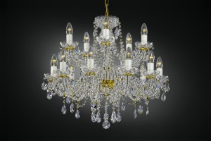 Two level crystal chandelier