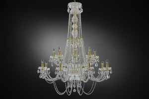 Two level crystal glass chandelier