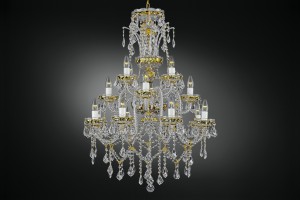 Multi level crystal chandelier