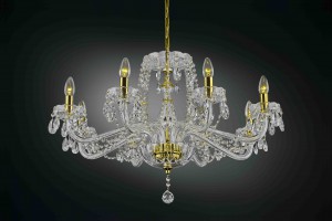 Single-level crystal chandelier