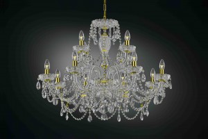 Multi-level crystal glass chandelier