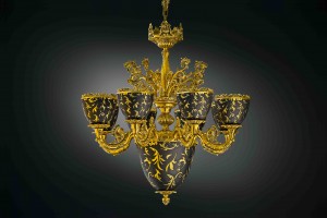 Luxury black-gold chandelier