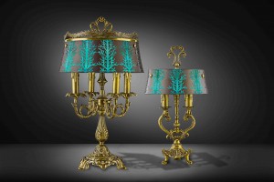 Blue decorated luxury table lamps