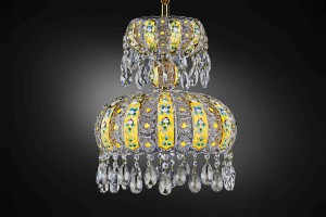 Painted crystal glass chandelier