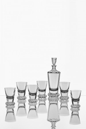 Marbles - whisky or rum set of glasses and bottle