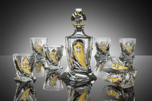 Bohemia crystal whisky set - glasses & bottle
