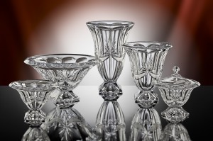 Křišťálové sklo - vázy a misky